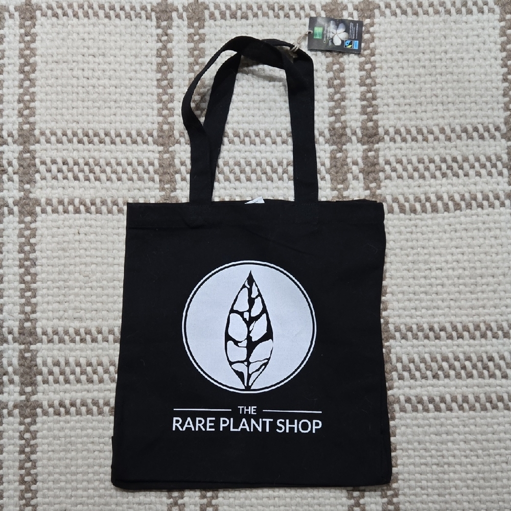 The Rare Plant Shop 100% Fair Trade Cotton Black Tote Bag